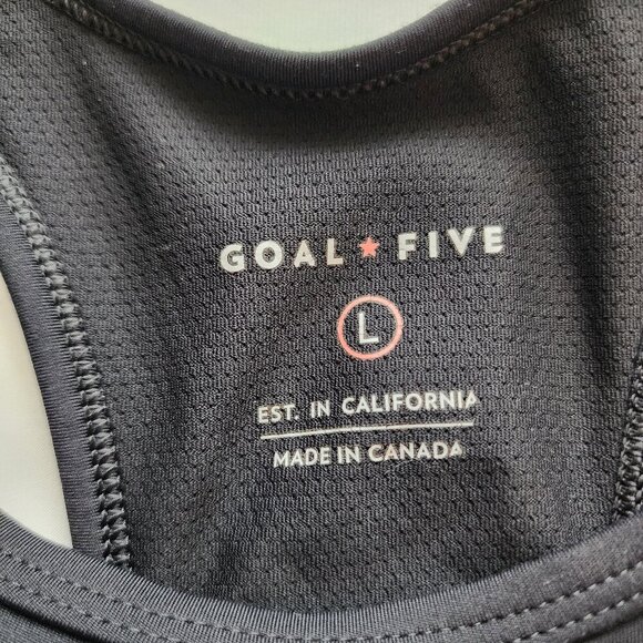 NWOT Goal Five Bra '99er Sports Bra SZ L BLACK Medium Support High-stretch Mesh - Picture 3 of 5
